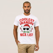 Coolest Grandpa on the Nice List | Funny Christmas Tシャツ (正面フル)