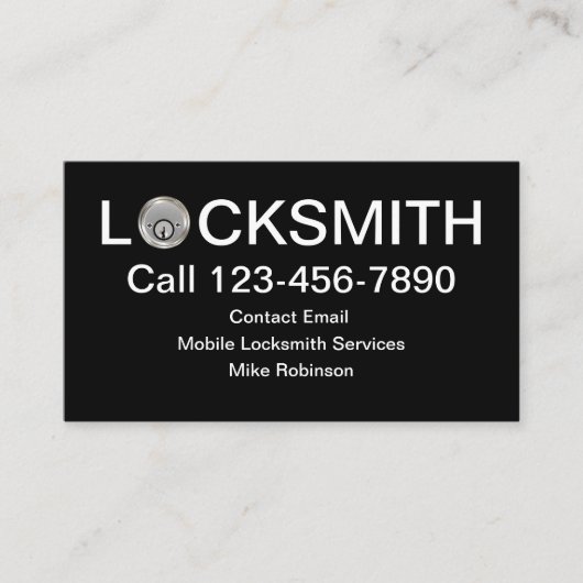 Coolest Locksmith Service Modern Business Cards 名刺 (正面)