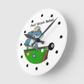 Coolest Man Cave Pool Shark Rebel Wall Clocks ラウンド壁時計 (傾斜)
