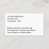 Coolest Martial Arts Grandmaster Business Cards 名刺 (裏面)