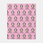 Coolest Mom Penguin Family Design フリースブランケット (正面)