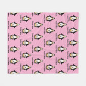 Coolest Mom Penguin Family Design フリースブランケット (正面(横))