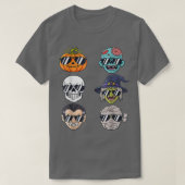 Coolest Pumpkin Halloween Skeleton Witch Vampire B Tシャツ (デザイン正面)