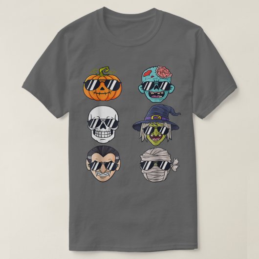 Coolest Pumpkin Halloween Skeleton Witch Vampire B Tシャツ (デザイン正面)
