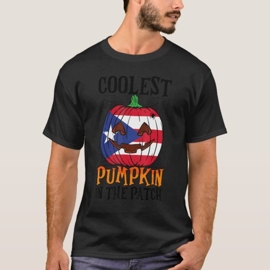 Coolest Pumpkin In The Patch Boricua Flag Jack Ou2 Tシャツ (正面)