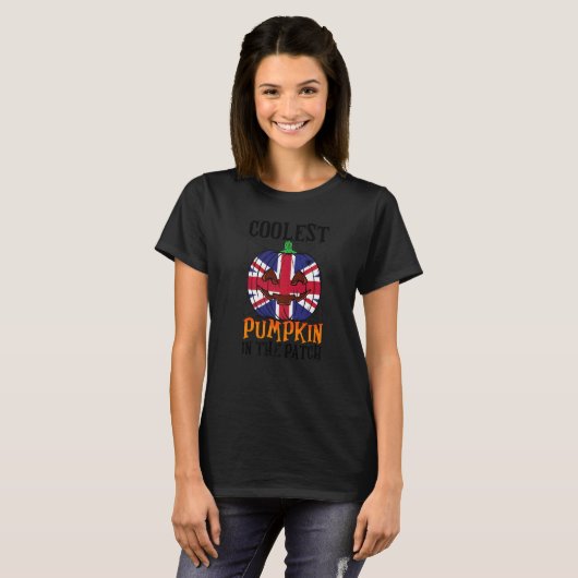 Coolest Pumpkin In The Patch England Flag Jack Ou2 Tシャツ (正面フル)