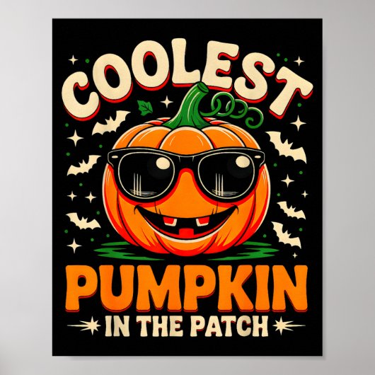 Coolest Pumpkin In The Patch Groovy Halloween For  ポスター (正面)