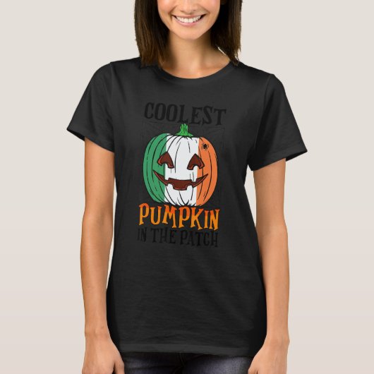 Coolest Pumpkin In The Patch Ireland Flag Jack Ou2 Tシャツ (正面)