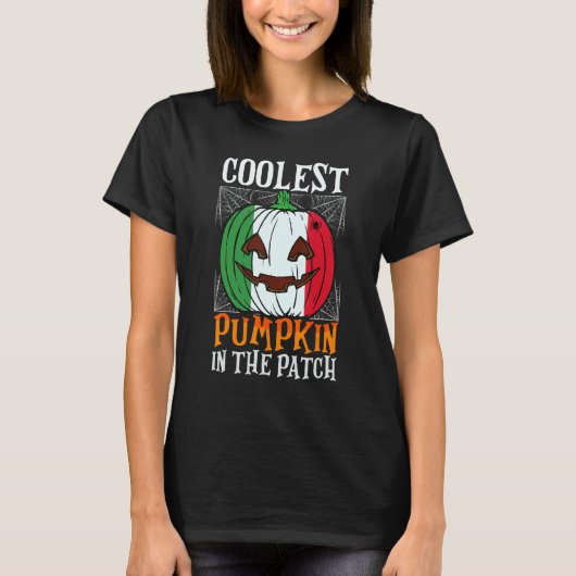 Coolest Pumpkin In The Patch Italian Flag Jack Ou2 Tシャツ (正面)