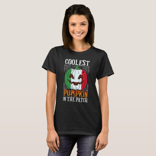 Coolest Pumpkin In The Patch Italian Flag Jack Ou2 Tシャツ (正面フル)