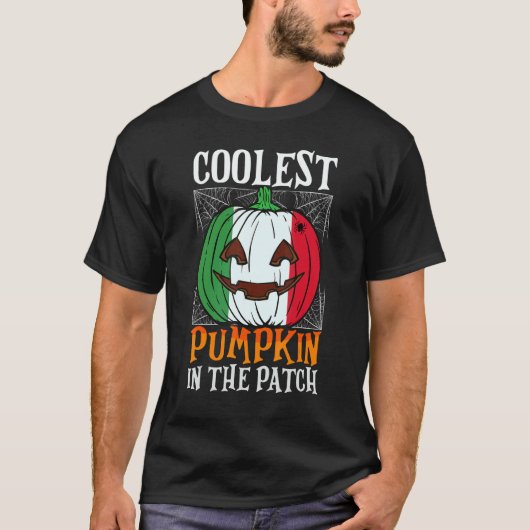 Coolest Pumpkin In The Patch Italian Flag Jack Ou2 Tシャツ (正面)