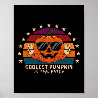 Coolest Pumpkin In The Patch Kids Boys Toddler Hal ポスター