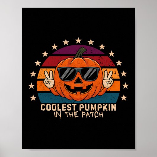 Coolest Pumpkin In The Patch Kids Boys Toddler Hal ポスター (正面)