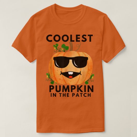 Coolest Pumpkin In The Patch Pumpkin With Sunglass Tシャツ (デザイン正面)
