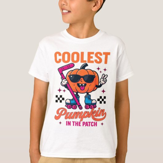 Coolest Pumpkin In The Patch – Roller Hockey Fun D Tシャツ (正面)