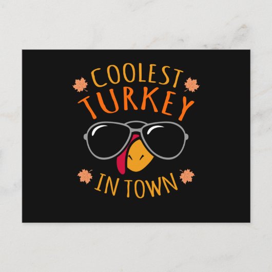 Coolest Turkey Funny Thanksgiving Family Men Women ポストカード (正面)
