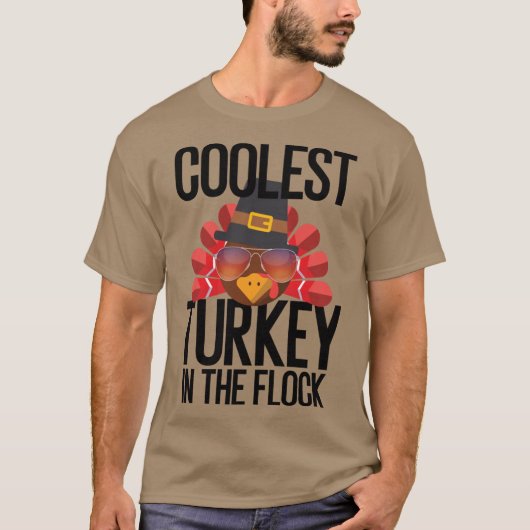 Coolest Turkey In The Flock Thankgiving Novelty Sh Tシャツ (正面)