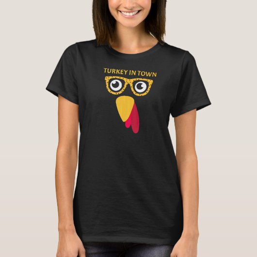Coolest Turkey in Town Turkish Nose Glasses Disgui Tシャツ (正面)