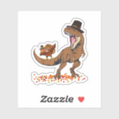 Coolest Turkey Trex Dinosaur Happy Thanksgiving Bo シール (シート)