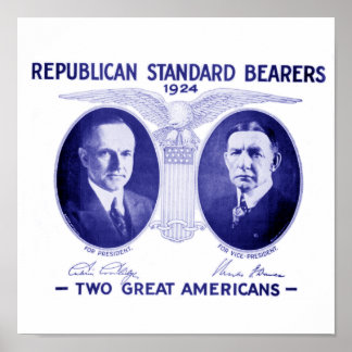 Coolidge-Dawes 1924フレームのポスター ポスター