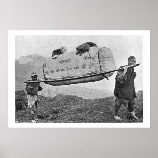 Coolies運's cotton, 1901 (b/w写真) ポスター (正面)