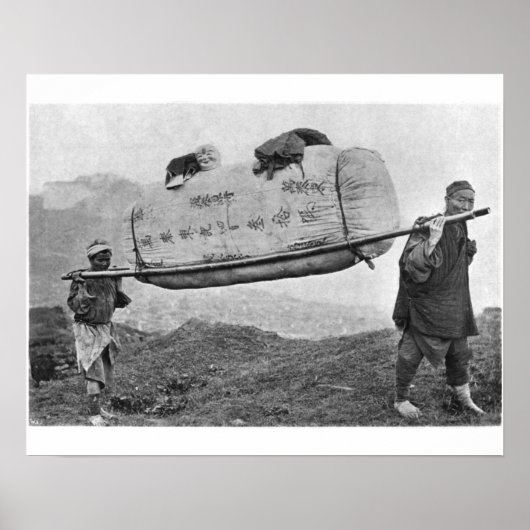 Coolies運's cotton, 1901 （b/w写真） ポスター (正面)