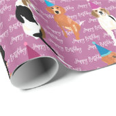 Coonhoundの誕生日(ピンク) ラッピングペーパー (ロールコーナー)