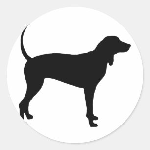 Coonhound犬(黒) ラウンドシール
