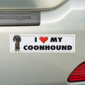 Coonhound (黒およびタン)愛BTC バンパーステッカー (車上)