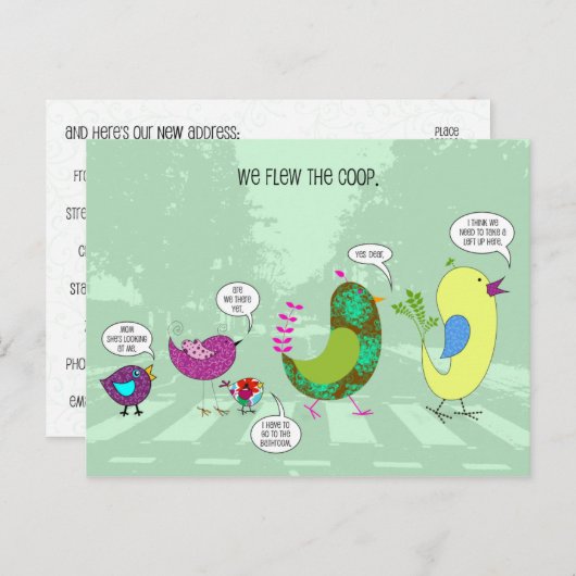 Coopの動く発表テンプレートを飛んだ 案内ポストカード (正面/裏面)