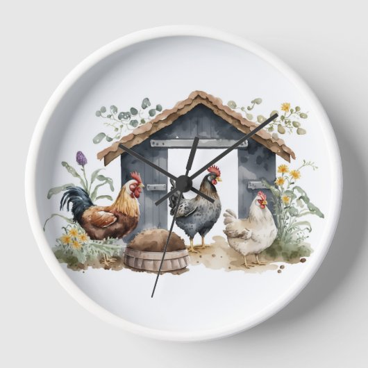Coopの水色チキン 壁時計 (正面)