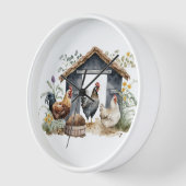 Coopの水色チキン 壁時計 (傾斜)