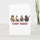 Coop Troop Funny 4th of July Military Hens  カード (正面)