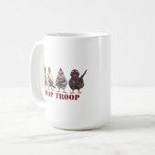 Coop Troop Funny 4th of July Military Hens コーヒーマグカップ (正面左)
