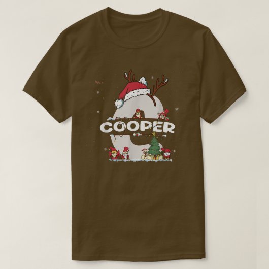 Cooper Christmas Shirt w Cooper Name for funny Xma Tシャツ (デザイン正面)