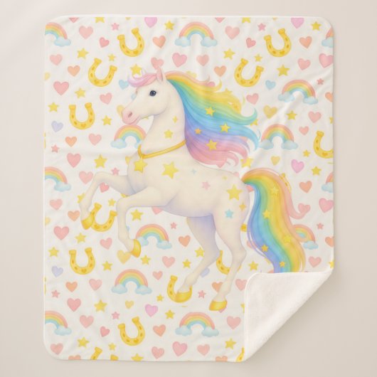 Cooper & Cody Best-Friend Horses Fleece Throw シェルパブランケット (正面)