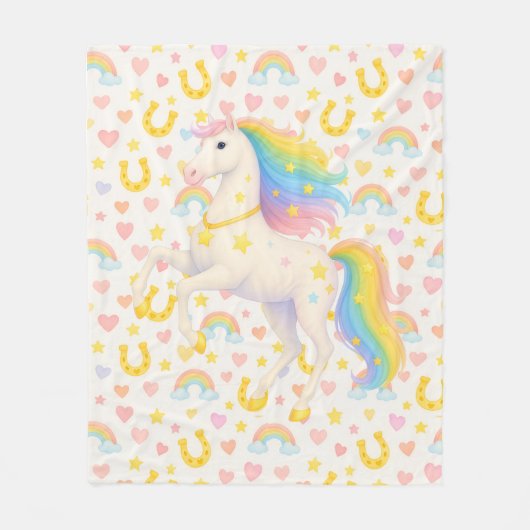 Cooper & Cody Best-Friend Horses Fleece Throw フリースブランケット (正面)