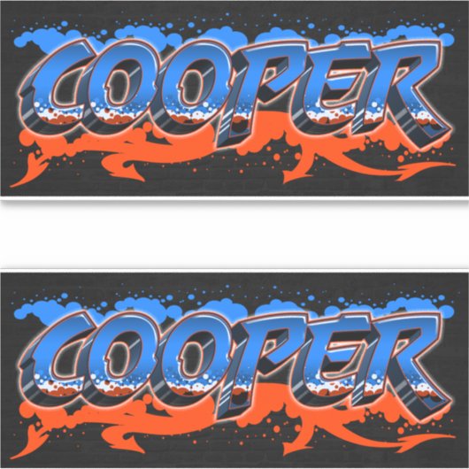 Cooper Vorname Name Graffiti Aufkleber Sticker シール (正面)