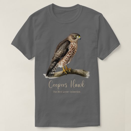 Coopers Hawk鳥の恋人コレクションTシャツ1 Tシャツ (デザイン正面)