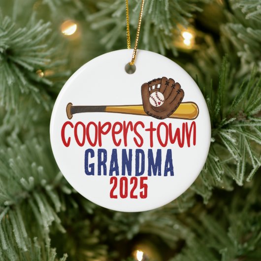 Cooperstown Grandma Nana Baseball Special Note セラミックオーナメント (ツリー)