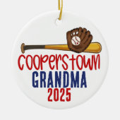 Cooperstown Grandma Nana Baseball Special Note セラミックオーナメント (正面)