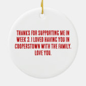 Cooperstown Grandma Nana Baseball Special Note セラミックオーナメント (裏面)