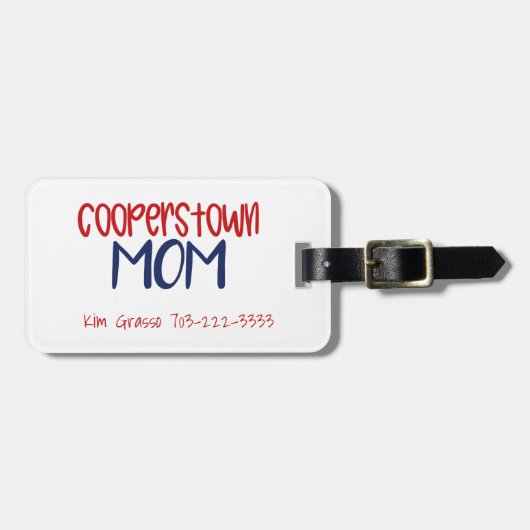 Cooperstown Mom Red Blue  ラゲッジタグ (正面横)