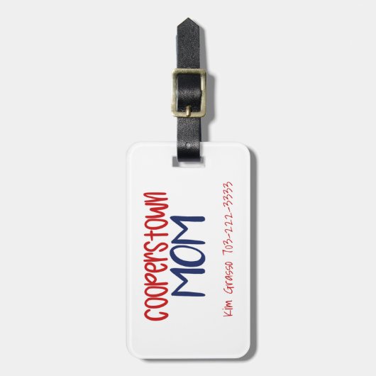 Cooperstown Mom Red Blue  ラゲッジタグ (正面縦)