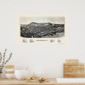 Cooperstown, NYパノラママップ – 1890 ポスター (キッチン)