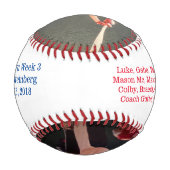 Cooperstown NY写真パーソナライズされたチーム名簿 野球ボール (裏面)
