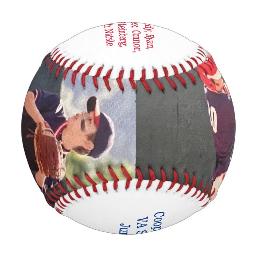 Cooperstown NY写真パーソナライズされたチーム名簿 野球ボール (正面)