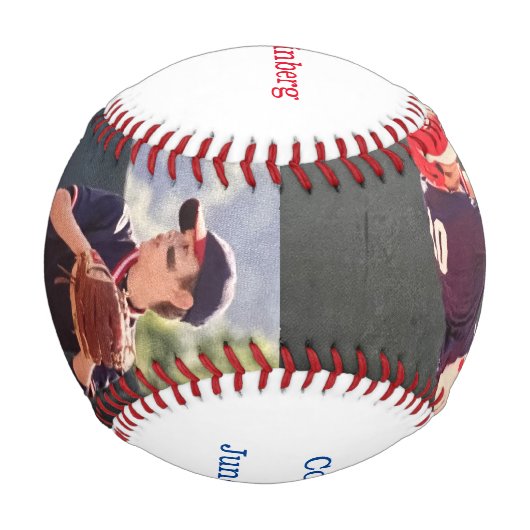 Cooperstown NY選手パーソナライズされた2つのフォトチーム 野球ボール (正面)