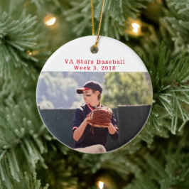 Cooperstown NY野球の写真おもしろいファクトメモリ セラミックオーナメント