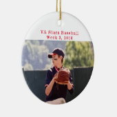 Cooperstown NY野球の写真おもしろいファクトメモリ セラミックオーナメント (右)